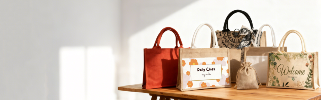 Borsa Shopping In Iuta 'Aspettando Il Weekend' – Large, Marrone, Uso Generico