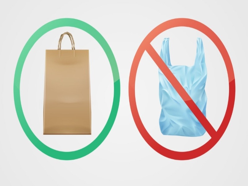 Use environmentally friendly paper bags instead of plastic bags