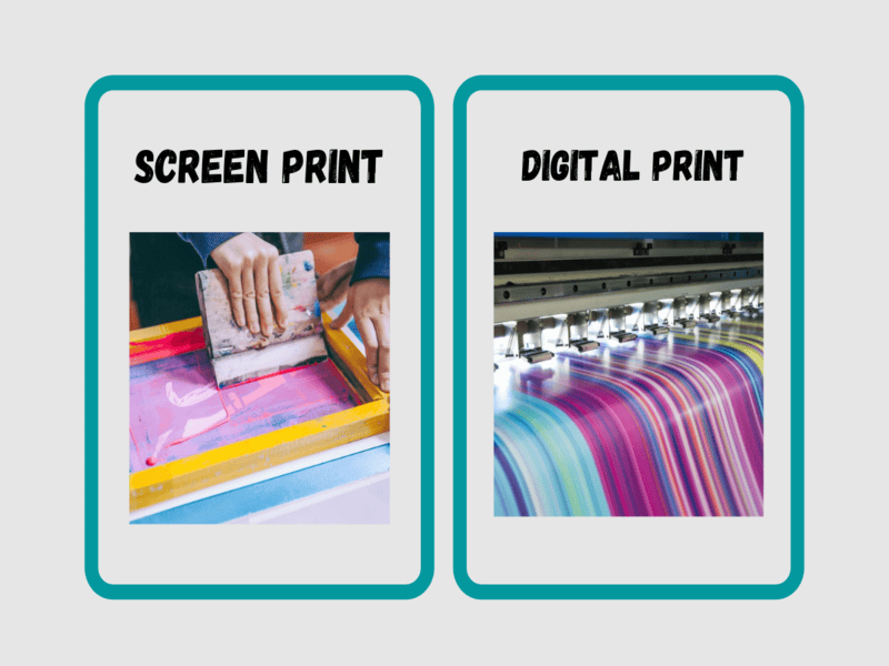 Screen printing and digital printing