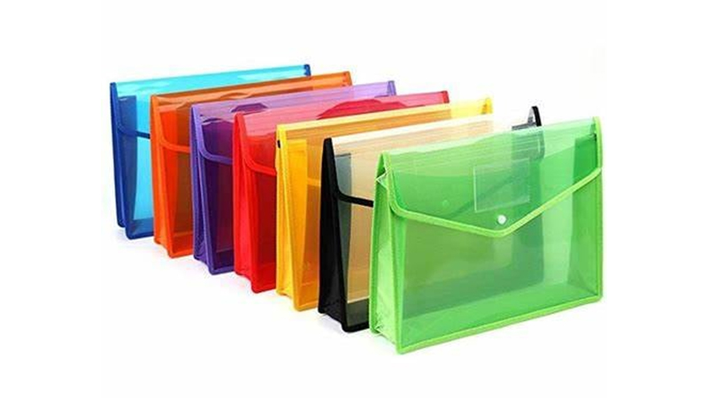 A collection of colorful envelopes in shades of pink, blue, yellow, green, red, and purple arranged on a white background.