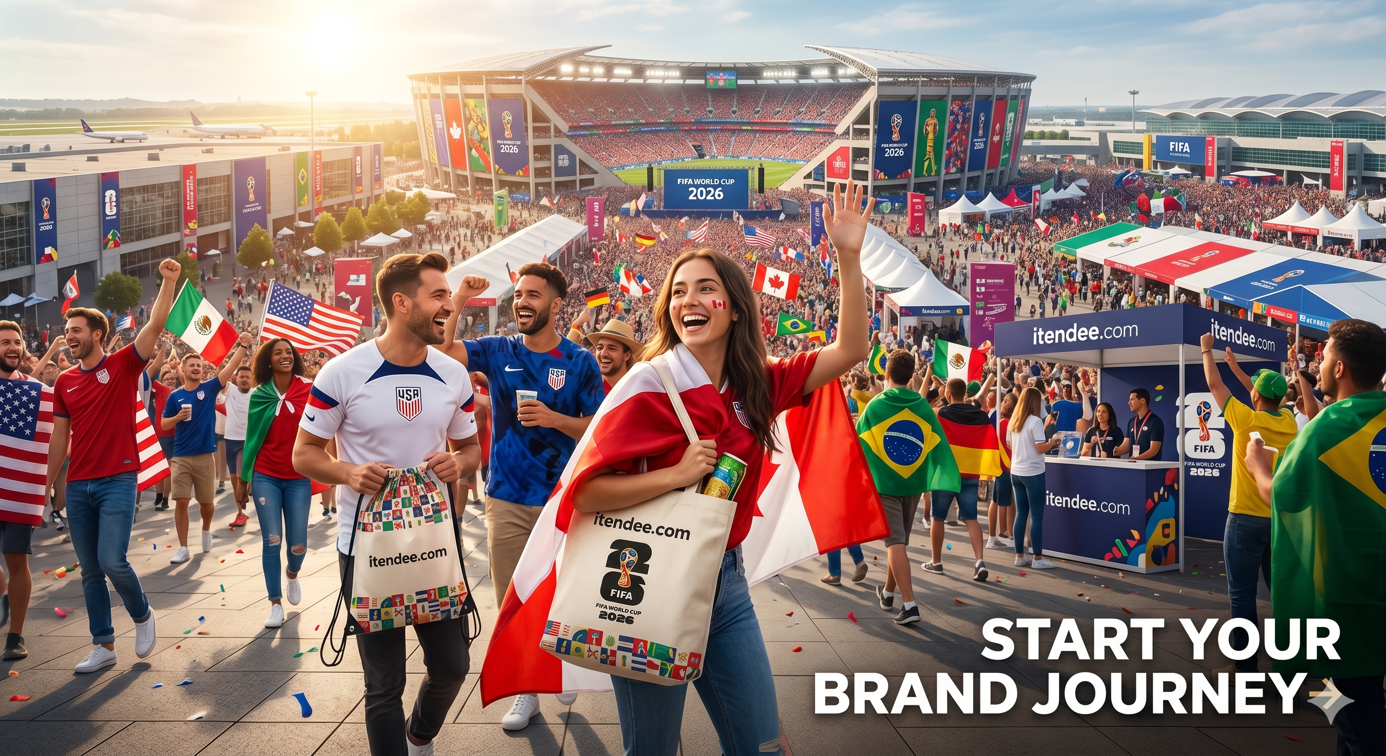 Action diagram of brand-customized bags and fan interaction