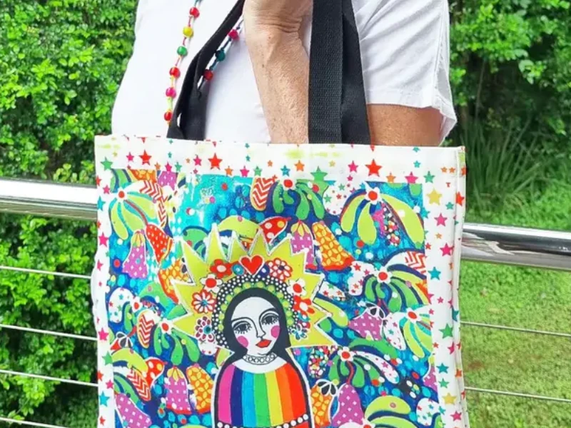 Custom-Painted Tote Bag