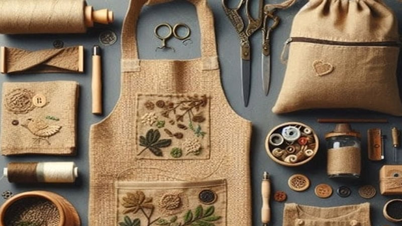 burlap totes into aprons