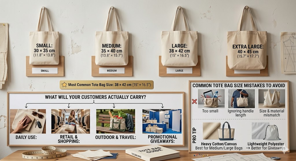 Standard Tote Bag Sizes – From Small to Extra Large