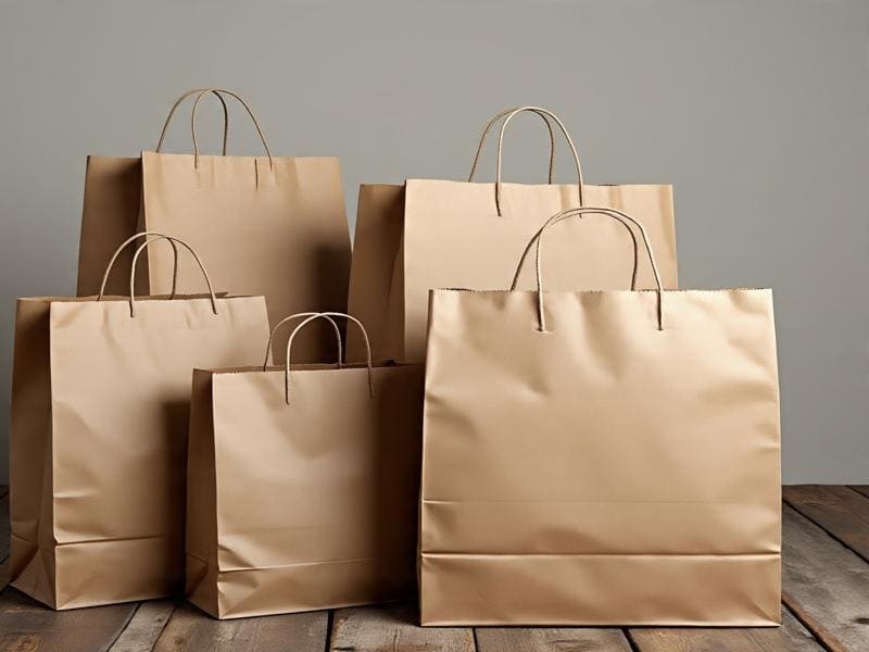 brown kraft paper shopping bags